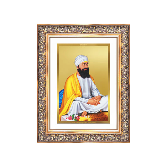 Guru Tegh Bahadar Sahib Ji | Divine Wall Mount Photo Frame in 24K Gold Plated Foil