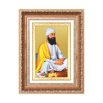 Guru Tegh Bahadar Sahib Ji | Divine Wall Mount Photo Frame in 24K Gold Plated Foil