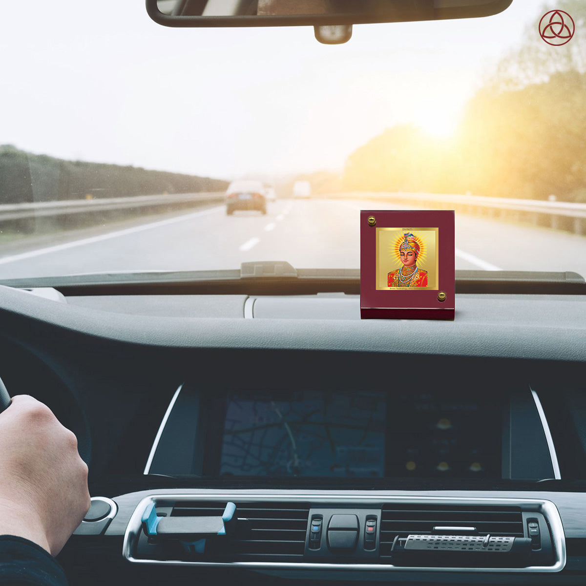 Guru Harkrishan Sahib Ji | Divine Sikh Guru Car Dashboard & Tabletop Photo Frame in 24K Gold Plated Foil