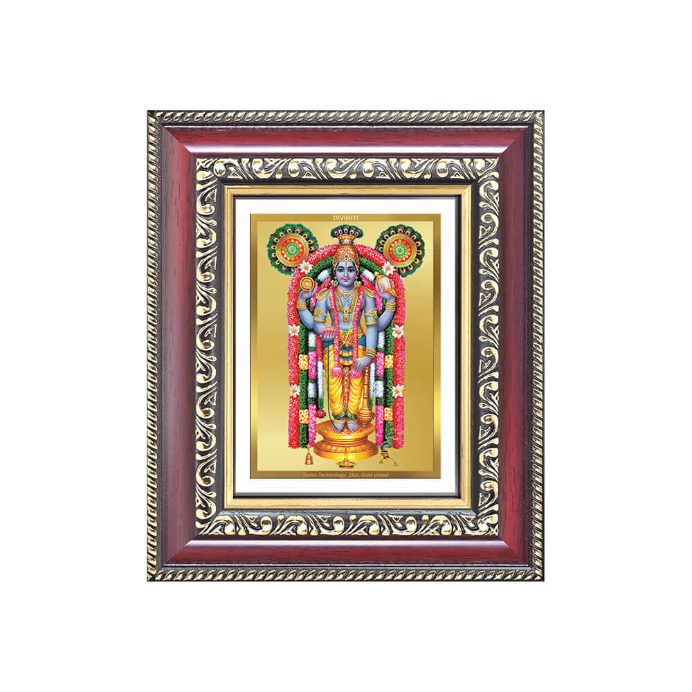 Lord Guruvarappan Devotional Wall & Tabletop Frame for Home & Temple in 24K Gold Plated Foil