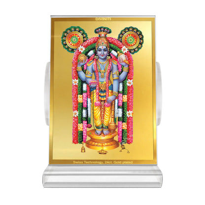 Guruvayurappan | Lord Krishna of Guruvayur Car Dashboard Frame in 24K Gold Plated Foil