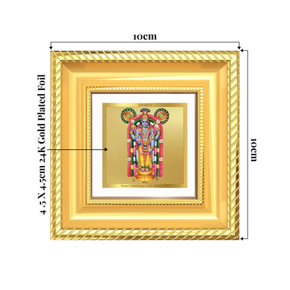 Guruvayurappan Tabletop Frame showing product dimensions, ideal for spiritual décor and devotional gifting.