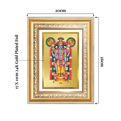 Guruvayurappan | Lord Krishna of Guruvayur Wall and Tabletop Photo Frame in 24K Gold Plated Foil