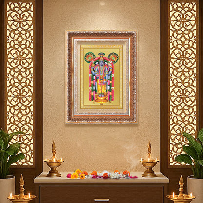Guruvayurappan | Lord Krishna of Guruvayur Wall Mount Photo Frame in 24K Gold Plated Foil