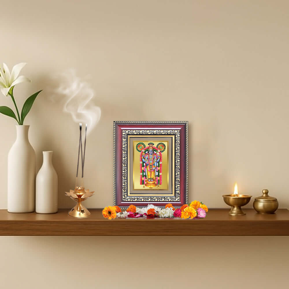 Lord Guruvarappan Devotional Wall & Tabletop Frame for Home & Temple in 24K Gold Plated Foil