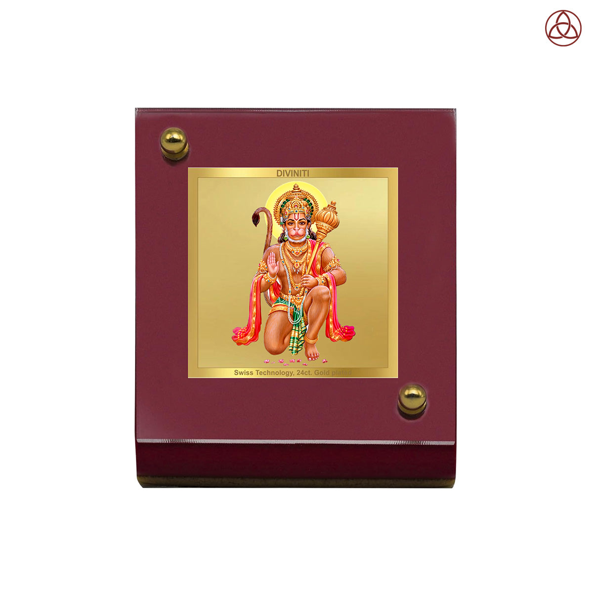 Hanuman | Divine Lord Hanuman Car Dashboard & Tabletop Photo Frame in 24K Gold Plated Foil