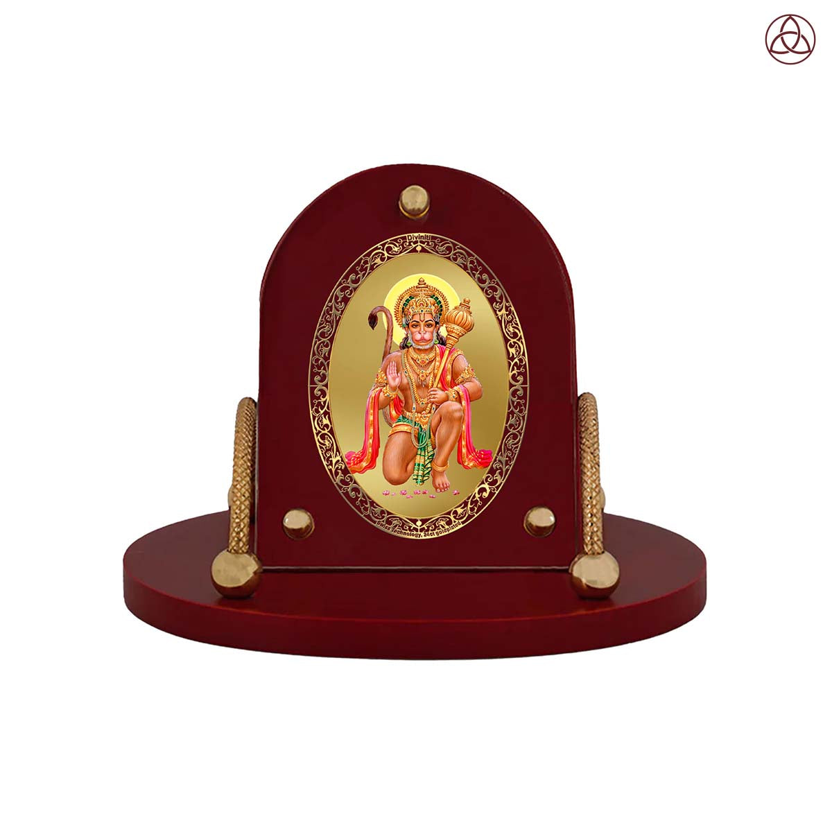 Hanuman Blessings Pose | Divine Lord Hanuman Car Dashboard & Tabletop Photo Frame in 24K Gold Plated Foil