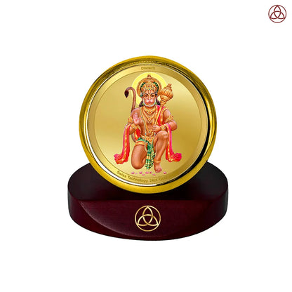 Lord Hanuman | Blessings Pose Car Dashboard Frame in 24K Gold Plated Foil