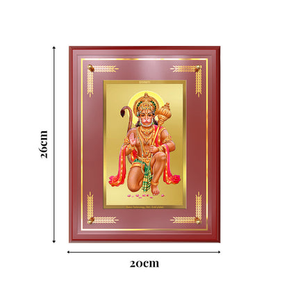 Lord Hanuman | Blessings Pose Wall and Tabletop Photo Frame in 24K Gold Plated Foil