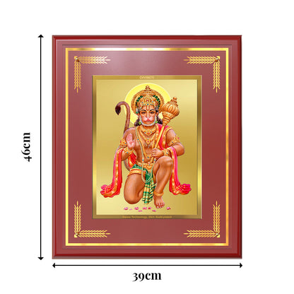 Lord Hanuman | Blessings Pose Wall & Tabletop Frame in 24K Gold Plated Foil