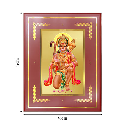 Lord Hanuman | Blessings Pose Wall Photo Frame in 24K Gold Plated Foil