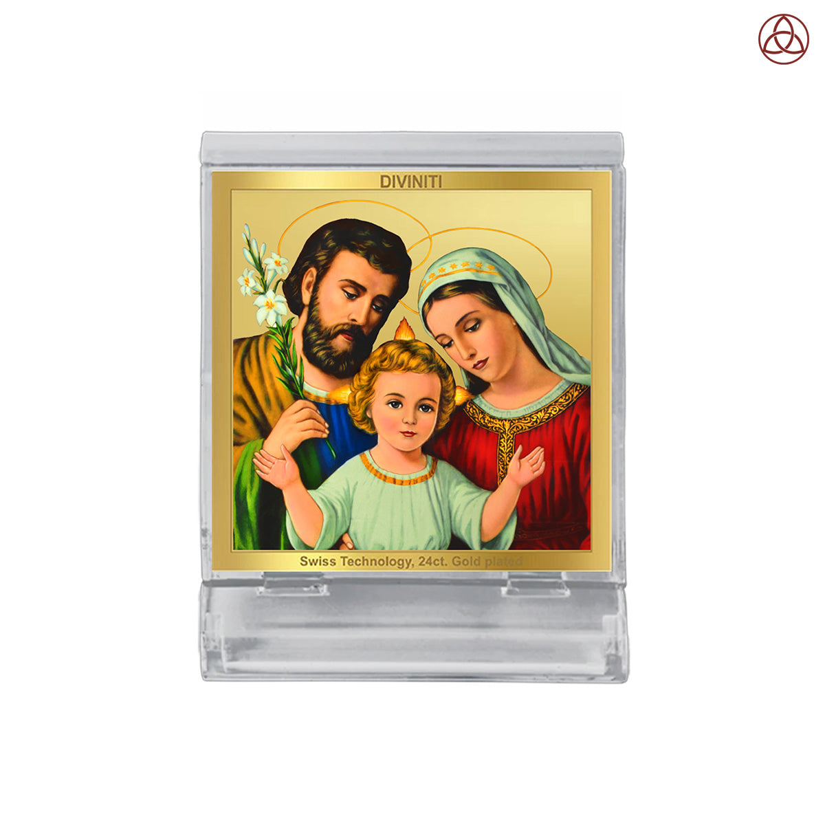 Holy Family | Divine Christian Car Dashboard & Tabletop Photo Frame in 24K Gold Plated Foil