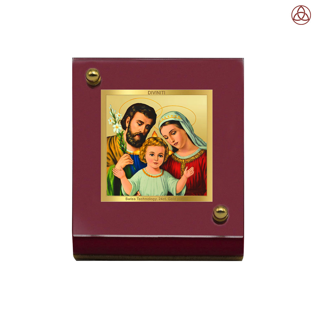 Holy Family | Divine Christian Car Dashboard & Tabletop Photo Frame in 24K Gold Plated Foil