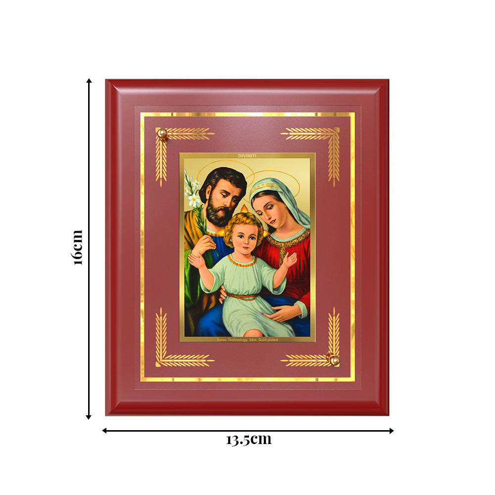 Holy Family | Sacred Wall & Tabletop Photo Frame in 24K Gold Plated Foil