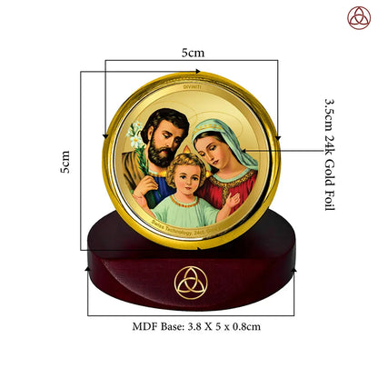 Holy Family | Symbol of Love, Unity & Grace Car Dashboard Frame in 24K Gold Plated Foil