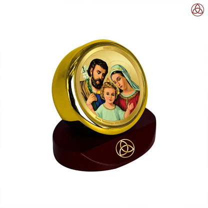 Holy Family | Symbol of Love, Unity & Grace Car Dashboard Frame in 24K Gold Plated Foil