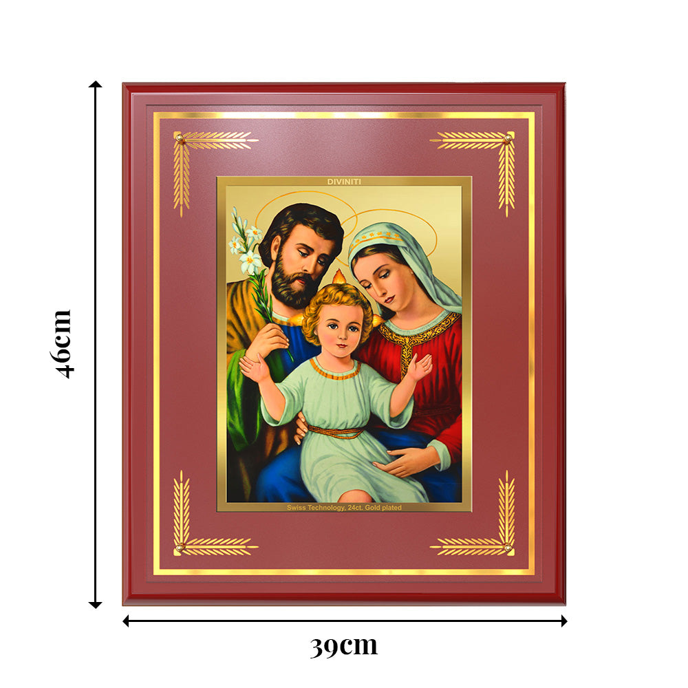 Holy Family | Sacred Wall Mount Photo Frame in 24K Gold Plated Foil