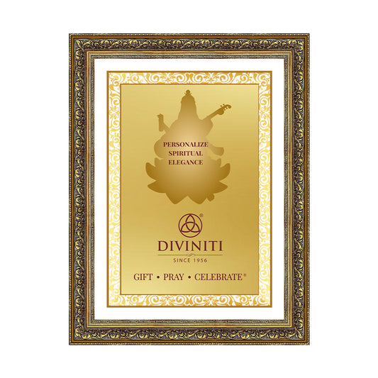 Diviniti Double Glass Frame Personalised Wall Mount Photo Frame in 24K Gold Plated Foil