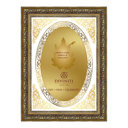 Diviniti Double Glass Frame Personalised Wall Mount Photo Frame in 24K Gold Plated Foil