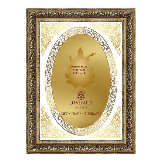 Diviniti Double Glass Frame Personalised Wall Mount Photo Frame in 24K Gold Plated Foil
