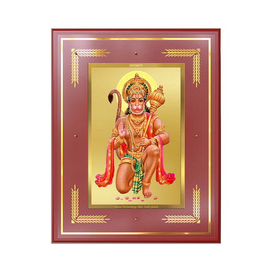 Lord Hanuman | Blessings Pose Wall Photo Frame in 24K Gold Plated Foil