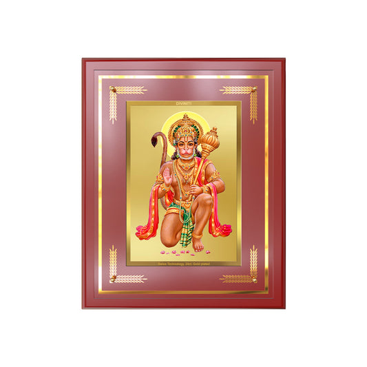 Lord Hanuman | Blessings Pose Wall & Tabletop Frame in 24K Gold Plated Foil