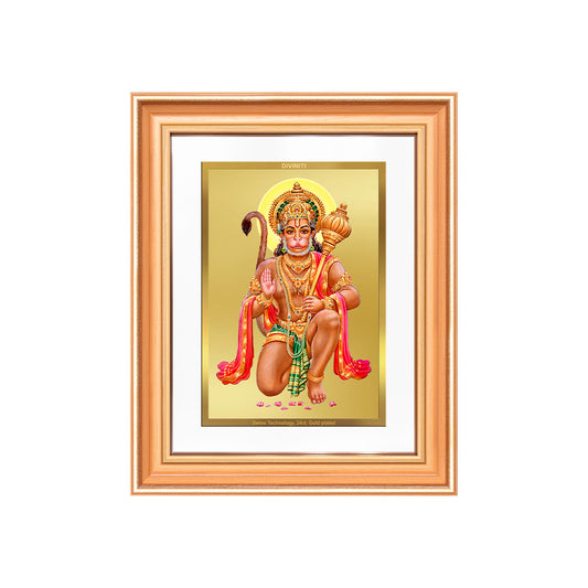 Lord Hanuman | Blessings Pose Wall & Tabletop Frame in 24K Gold Plated Foil