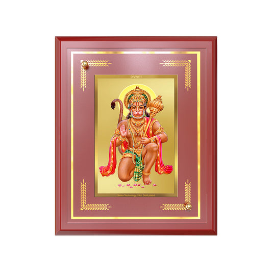 Lord Hanuman | Blessings Pose Wall and Tabletop Photo Frame in 24K Gold Plated Foil