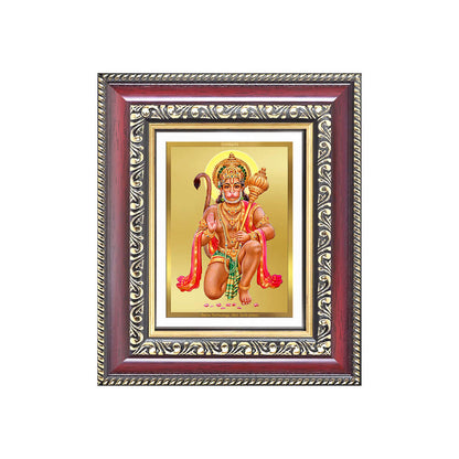 Lord Hanuman Ashirwad Wall & Tabletop Frame for Home & Temple in 24K Gold Plated Foil