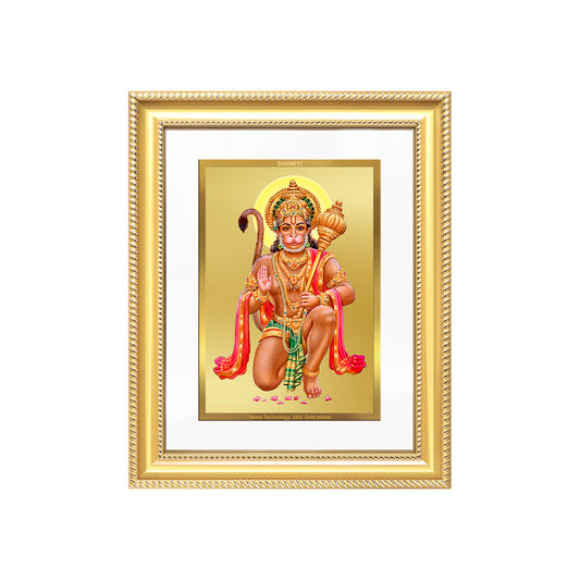 Lord Hanuman | Blessings Pose Wall & Tabletop Frame in 24K Gold Plated Foil
