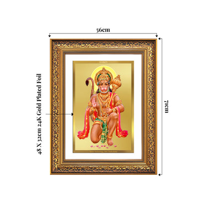 Lord Hanuman | Blessings Pose Wall Photo Frame in 24K Gold Plated Foil