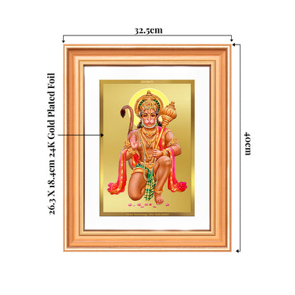 Lord Hanuman | Blessings Pose Wall & Tabletop Frame in 24K Gold Plated Foil