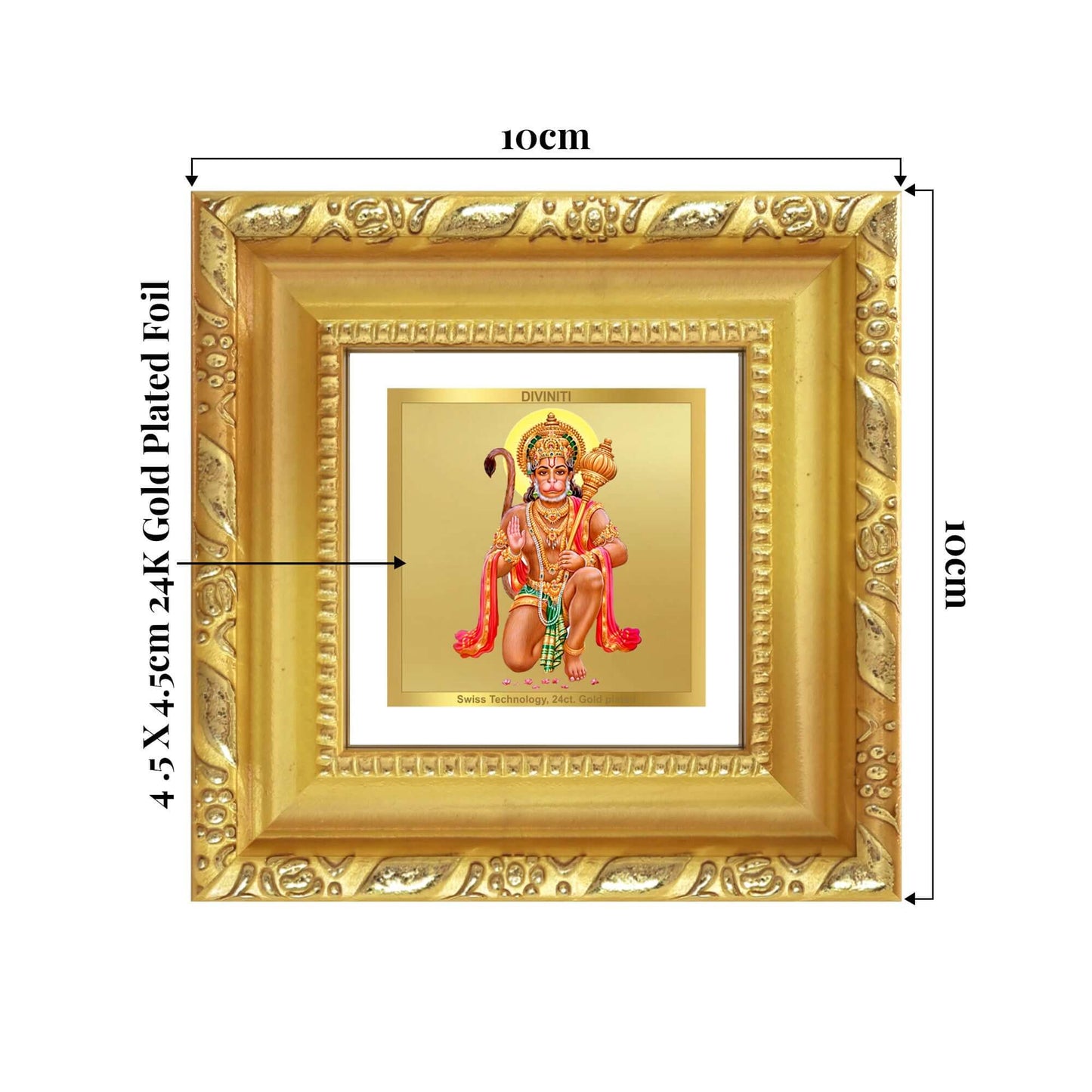 Hanuman Ashirwad | Lord Hanuman | Divine Blessings & Protection For Tabletop Frame in 24K Gold Plated Foil