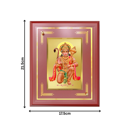 Lord Hanuman | Blessings Pose Wall and Tabletop Photo Frame in 24K Gold Plated Foil