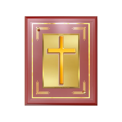 Holy Cross | Sacred Christian Cross Wall and Tabletop Photo Frame in 24K Gold Plated Foil