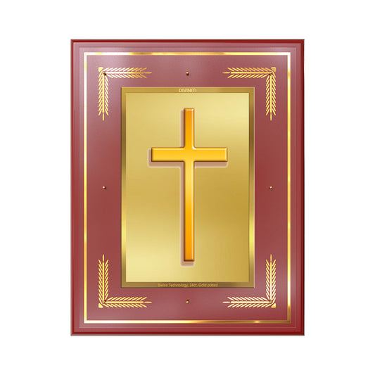 Holy Cross | Sacred Christian Symbol Wall Art Photo Frame in 24K Gold Plated Foil