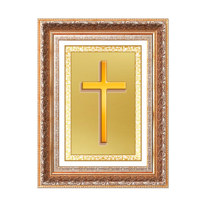 Holy Cross | Sacred Christian Symbol Wall Art Photo Frame in 24K Gold Plated Foil