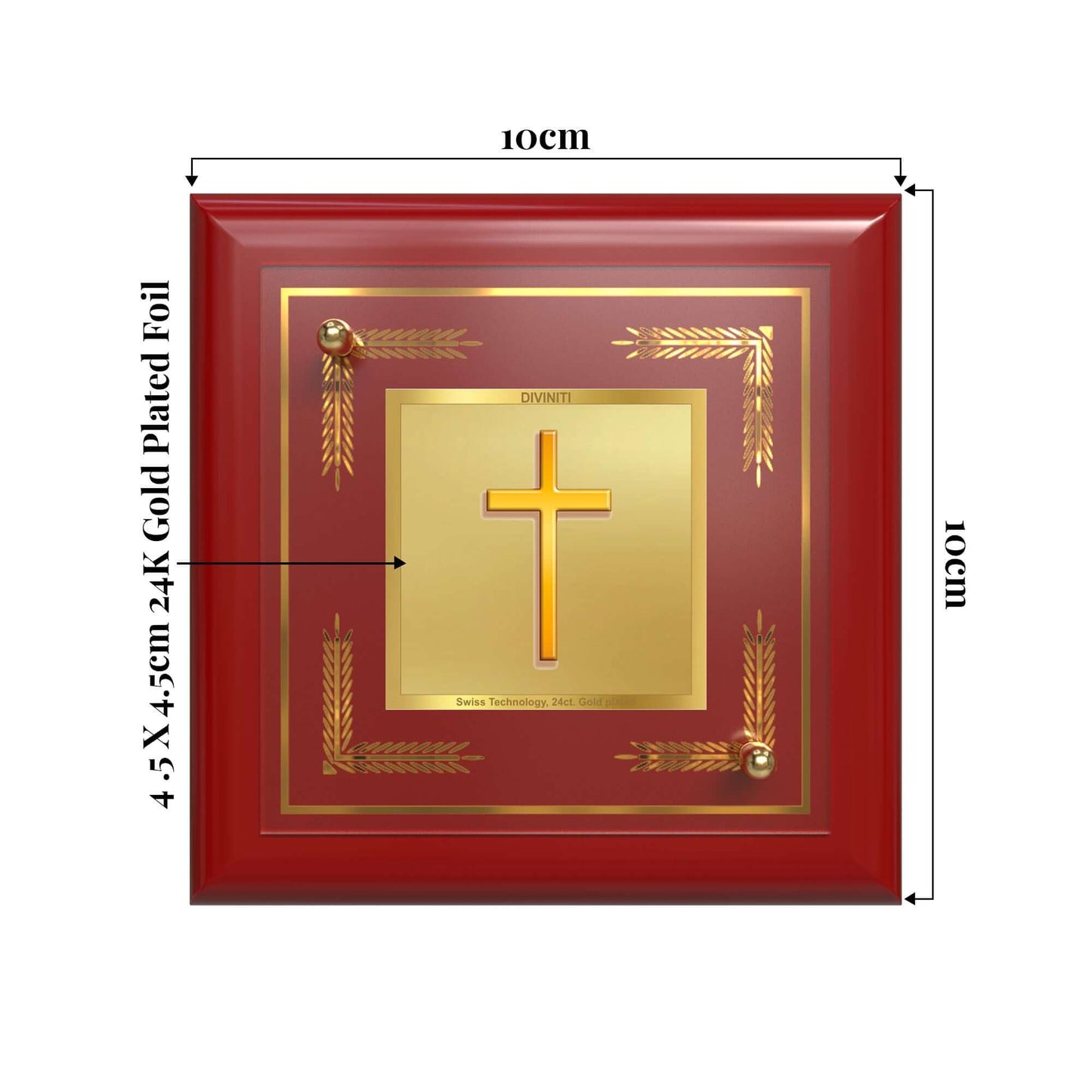 Holy Cross | Christian Symbol | Sacred Representation of Faith For Tabletop Frame in 24K Gold Plated Foil