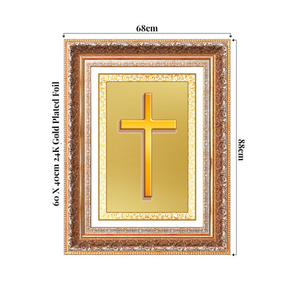 Holy Cross | Sacred Christian Symbol Wall Art Photo Frame in 24K Gold Plated Foil