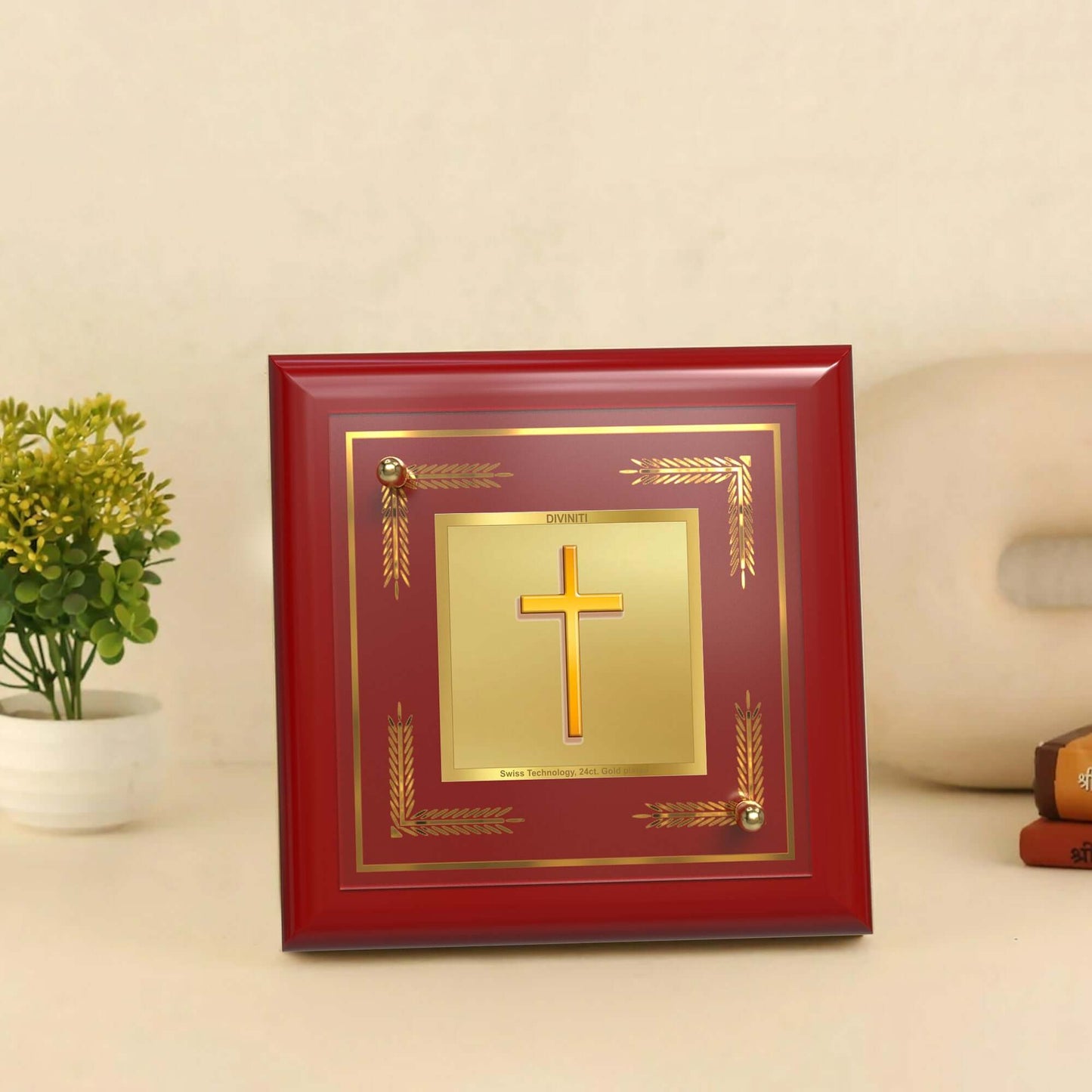 Holy Cross | Christian Symbol | Sacred Representation of Faith For Tabletop Frame in 24K Gold Plated Foil