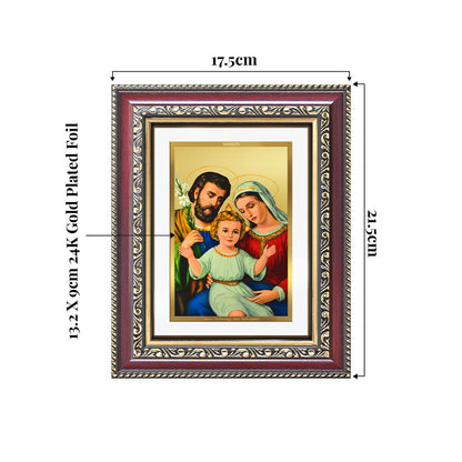 Holy Family | Sacred Wall and Tabletop Photo Frame in 24K Gold Plated Foil