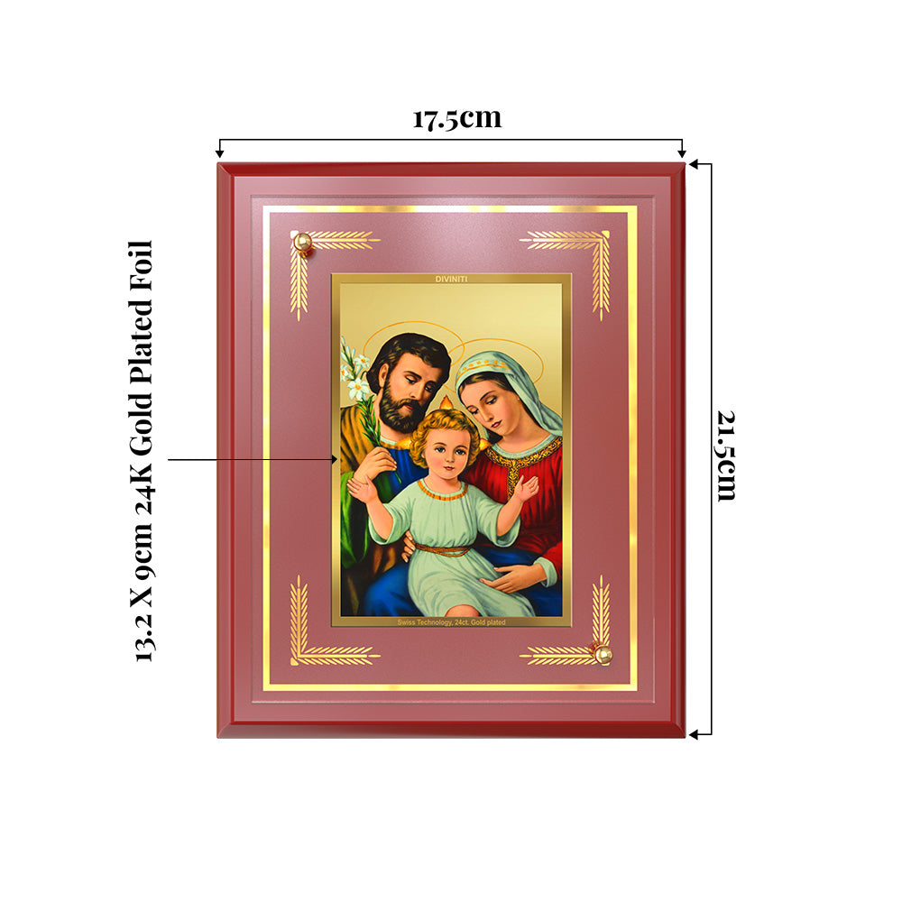 Holy Family | Sacred Wall and Tabletop Photo Frame in 24K Gold Plated Foil