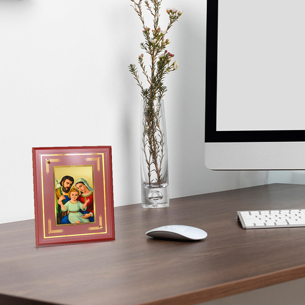 Holy Family | Sacred Wall and Tabletop Photo Frame in 24K Gold Plated Foil