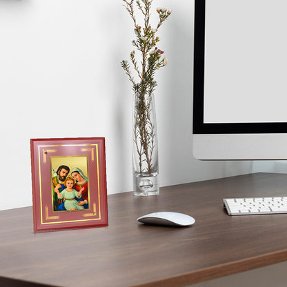 Holy Family | Sacred Wall and Tabletop Photo Frame in 24K Gold Plated Foil