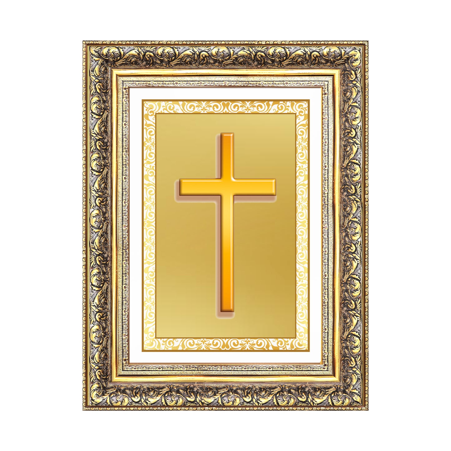 Holy Cross | Sacred Christian Symbol Wall Art Photo Frame in 24K Gold Plated Foil