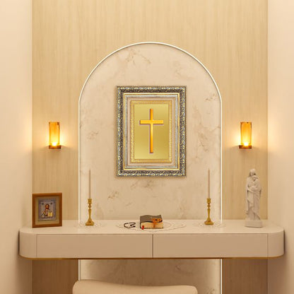 Holy Cross | Sacred Christian Symbol Wall Art Photo Frame in 24K Gold Plated Foil