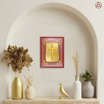 Holy Cross | Wall Photo Frame in 24K Gold Plated Foil
