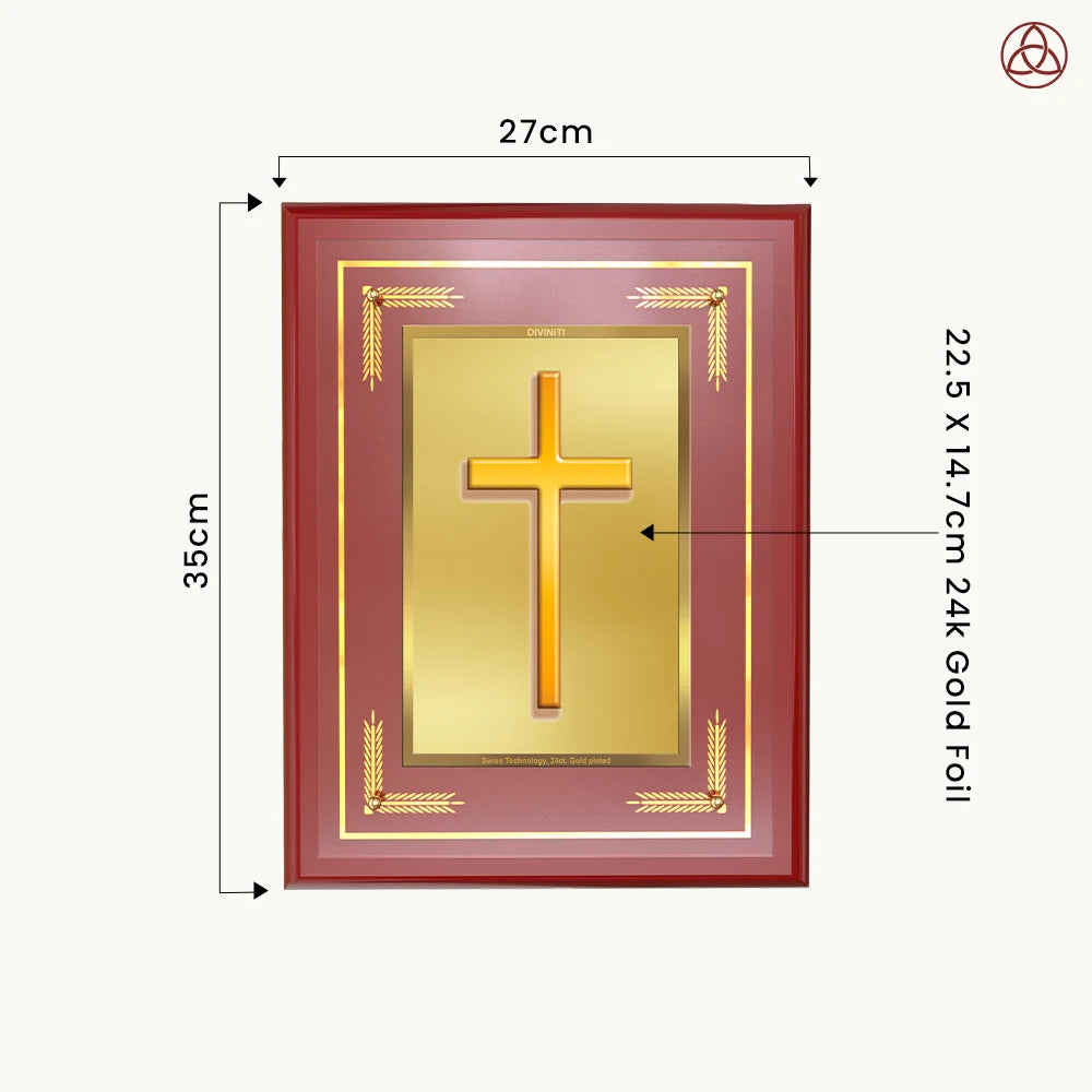 Holy Cross | Wall Photo Frame in 24K Gold Plated Foil