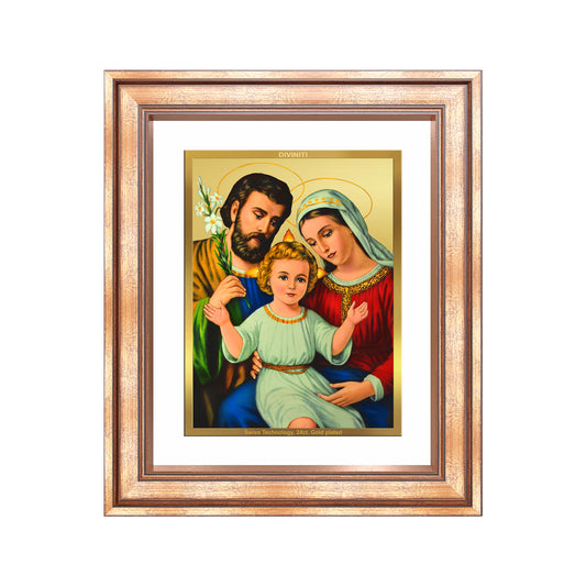 Holy Family | Sacred Wall Mount Photo Frame in 24K Gold Plated Foil