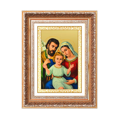 Holy Family | Sacred Wall Mount Photo Frame in 24K Gold Plated Foil